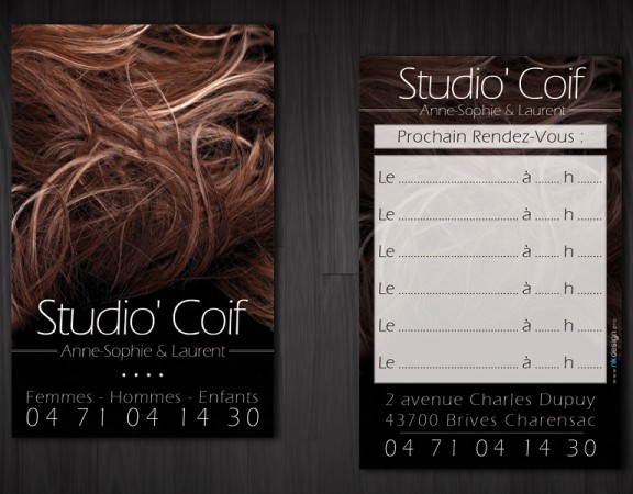 cartes de rendez-vous coiffeur StudioCoif