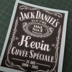 Personnalisation de sticker whisky Jack Dabiel's